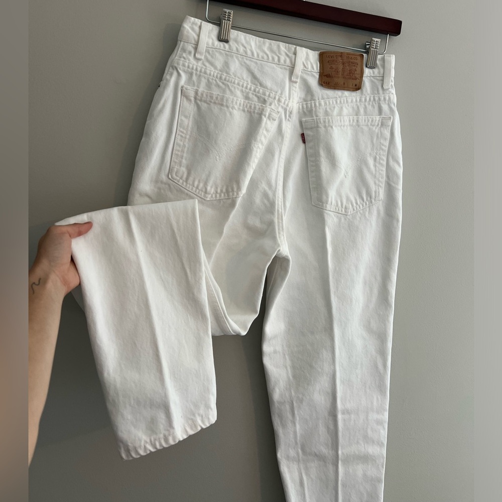 Vintage 90s Levi's 512 Slim Tapered Leg Size 13 Women's White Jeans NWOT